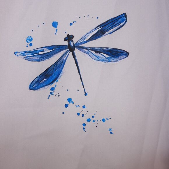 NEW Nora Cora 2XL White Dragonfly Casual Long Sleeve Button Up Shirt Women's XXL - Picture 2 of 8